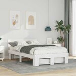 vidaXL Cadre de lit Blanc 120 x 200 cm Bois massif en pin