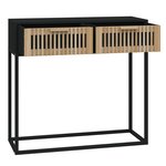 vidaXL Table console noir 80x30x75 cm bois d'ingénierie et fer