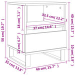 vidaXL Table de chevet gris béton 40x35x50 cm bois d’ingénierie