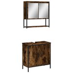 vidaXL Ensemble de meubles de salle de bain 2 Pièces Chêne fumé