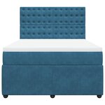 vidaXL Sommier à lattes de lit et matelas bleu 140x190 cm velours