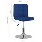 vidaXL Chaises pivotantes à manger lot de 6 bleu tissu