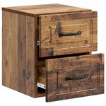 vidaXL Cabinet de chevet mural 2 Pièces Bois ancien 34 5 x 33 x 40 cm