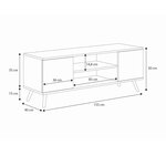 Meuble TV Focus pieds en bois 155cm
