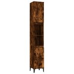 vidaXL Armoire de bain chêne fumé 30x30x190 cm bois d'ingénierie