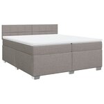 vidaXL Sommier à lattes de lit avec matelas Taupe 200x200 cm Tissu