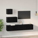 vidaXL Ensemble meuble TV 3 Pièces Chêne noir Bois d'ingénierie