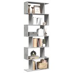 vidaXL Étagère séparatrice de pièce à 6 niveaux gris béton 70x24x193cm