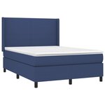vidaXL Sommier à lattes de lit avec matelas Bleu 140x200 cm Tissu