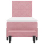 vidaXL Lit Box Spring avec Matelas & Banc Rose 100x200 cm Velours
