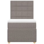 vidaXL Sommier à lattes de lit avec matelas Taupe 90x190 cm Tissu