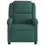 vidaXL Fauteuil inclinable vert foncé velours