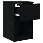 vidaXL Armoire de lit 2 Pièces Chêne noir 29 x 31 5 x 49 cm