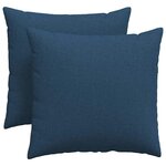 vidaXL Coussins de canapé 2 Pièces Bleu 45 x 45 cm tissu