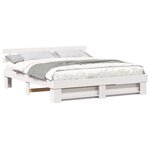 vidaXL Cadre de lit avec tête de lit Blanc 180 x 200 cm Pin massif