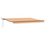 vidaXL Auvent Rétractable with jaune et orange 450 × 300 cm tissu