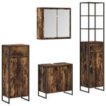 vidaXL Ensemble de mobilier de salle de bain avec tiroir Chêne fumé