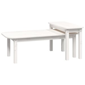 vidaXL Ensemble de tables basses 2 Pièces Blanc Bois massif de pin