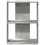 vidaXL Bibliothèque à 3 niveaux gris béton 60x30x80 cm bois ingénierie