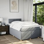 vidaXL Sommier à lattes de lit avec matelas Gris clair 120x200cm Tissu