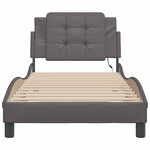 vidaXL Cadre de lit avec LED sans matelas gris 80x200 cm