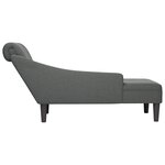 vidaXL Fauteuil long avec coussin et accoudoir droit gris foncé tissu
