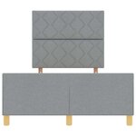 vidaXL Cadre de lit avec tête de lit Gris clair 120 x 190 cm tissu