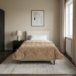 vidaXL Duvet d'hiver Taupe 155 x 200 cm Microfibre et polaire Teddy
