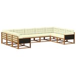vidaXL Ensemble de canapés d'extérieur 9 Pièces Naturel et Crème
