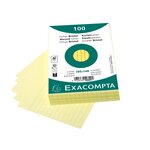 Paquet 100 Fiches Sous Film - Bristol Ligné Non Perforé 105x148mm - Jaune - X 20 - Exacompta
