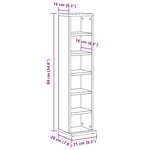 vidaXL Armoire à CD vieux bois 21x20x88 cm bois d'ingénierie