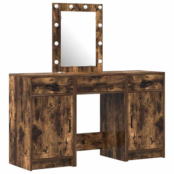 vidaXL Table de Toilette avec tiroir 3 Pièces Marron 50 x 41 x 135 cm