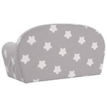 vidaXL Canapé-lit enfant 2 places gris clair étoiles peluche douce
