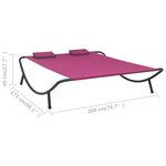 vidaXL Lit de repos d'extérieur Tissu Rose