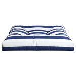 vidaXL Coussin de palette rayures bleues et blanches 80x80x12 cm tissu