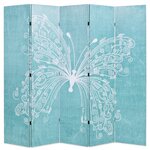 vidaXL Cloison de séparation pliable 200 x 170 cm Papillon Bleu