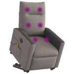 vidaXL Fauteuil inclinable de massage électrique Taupe Tissu