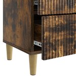 vidaXL Cabinet de chevet avec tiroir Chêne fumé 62 x 34 5 x 48 cm