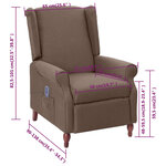 vidaXL Fauteuil de massage inclinable Taupe Tissu