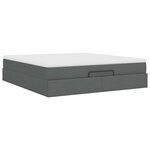 VidaXL Cadre de lit ottoman avec matelas gris foncé 180x200 cm tissu