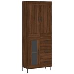 vidaXL Buffet haut Chêne marron 69 5x34x180 cm Bois d'ingénierie