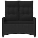 vidaXL Banc de jardin Noir 105 x 60 x 112 cm Acier et Polyester