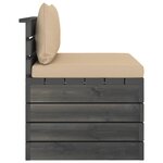 vidaXL Salon palette de jardin 3 Pièces avec coussins Bois de pin massif