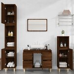 vidaXL Ensemble de meubles de salle de bain 3 Pièces Chêne marron