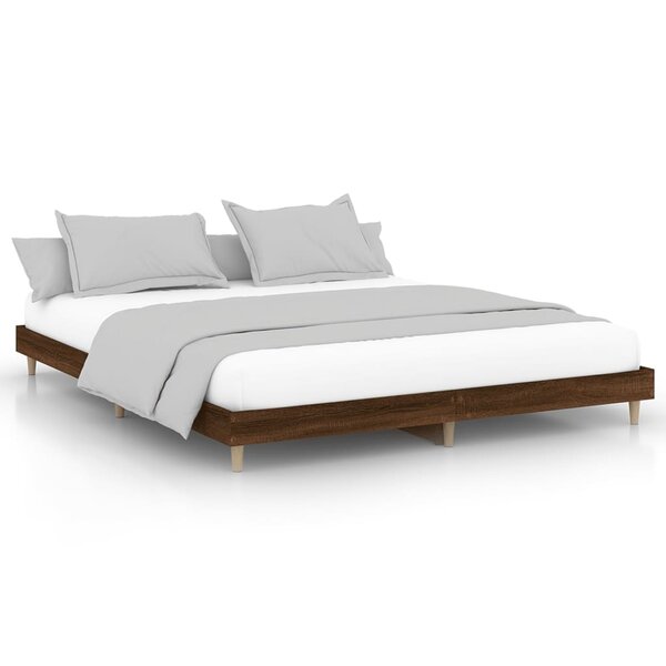 vidaXL Cadre de lit chêne marron 140x200 cm bois d'ingénierie