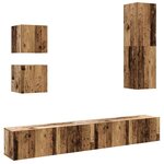 vidaXL Ensemble de meuble TV mural 5 Pièces vieux bois bois d'ingénierie
