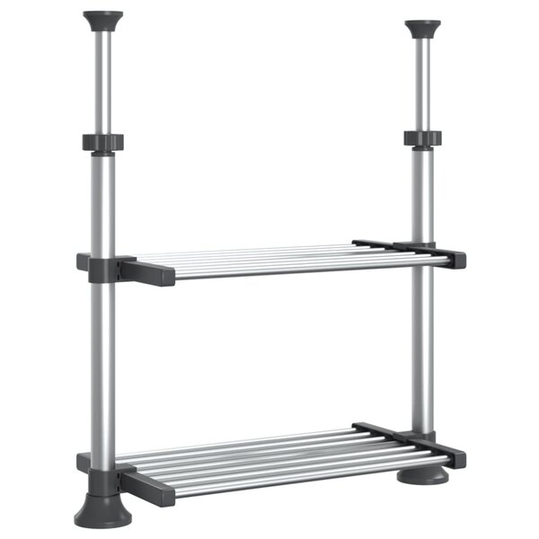 vidaXL Étagère de cuisine 50x25x(50-70) cm aluminium