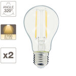 Lot x2 ampoules à filament led edf  standard  culot e27  conso 8w eq. 75w  blanc chaud