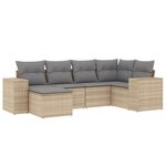 vidaXL Salon de jardin avec coussins 6 Pièces beige résine tressée