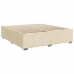 vidaXL Sommier à lattes de lit avec matelas Crème 200x200 cm Tissu